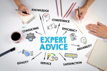 Expert Advice Concept. The meeting at the white office table.