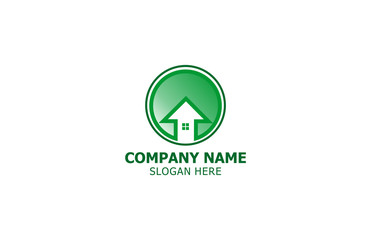 sign circle home arrow logo