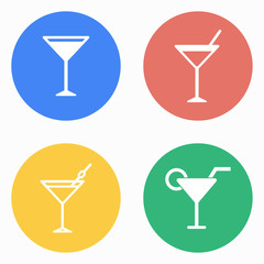 Cocktail icon set.