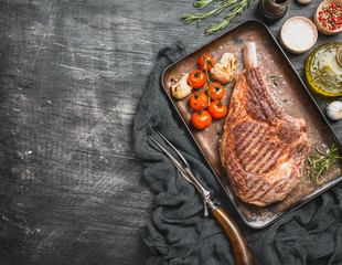 grilled tomahawk beef steak
