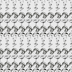 Hand drawn seamless pattern with mushrooms.