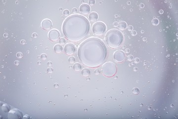 Oil droplets on water surface