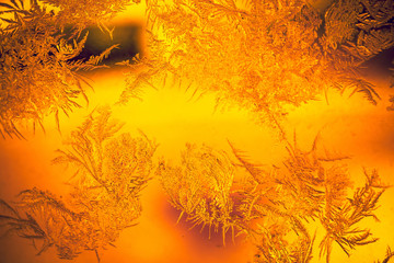 Naklejka premium Winter Frost Patterns on Window Retro