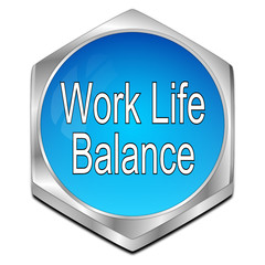 Work Life Balance button - 3D illustration
