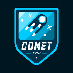 Vintage space and astronaut badge or label.