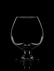 Glass on a black background
