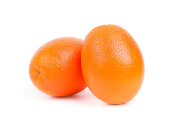Juicy oranges on a white background