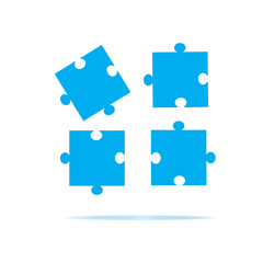 puzzles piece icon on white background. puzzles piece sign. flat