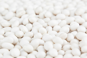 White kidney beans macro background. Healthy protein food.