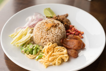 Fried Rice with Shrimp Paste, Thai food.