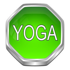 Yoga button - 3D illustration