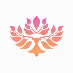 Abstract foliate element.  Deciduous ornament. Pattern.