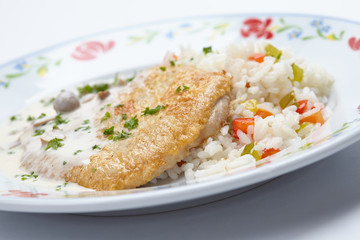 schnitzel with rice