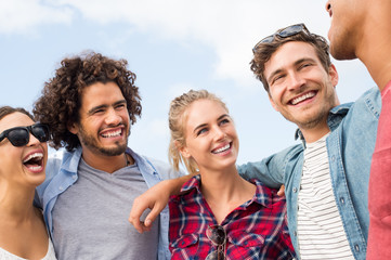 Group of friends having fun