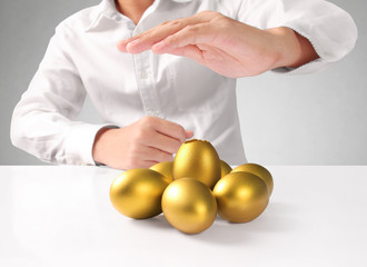 Holding of golden eggs.