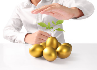 Holding of golden eggs.