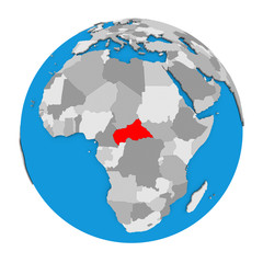 Fototapeta na wymiar Central Africa on globe