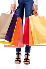 Woman with a lot of shopping bags