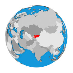 Kyrgyzstan on globe