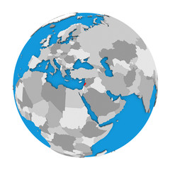 Lebanon on globe