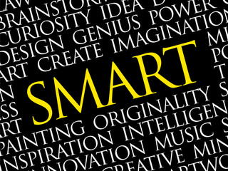 SMART word cloud collage, creative business concept background