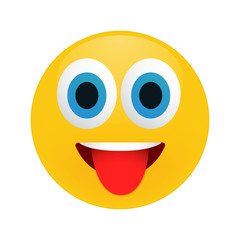 Fototapeta premium Smiling emoticon with happy eyes