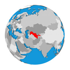 Uzbekistan on globe