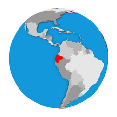 Ecuador on globe