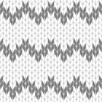 Knitted white and grey background pattern triangle isolated vector