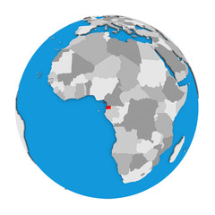 Fototapeta na wymiar Equatorial Guinea on globe