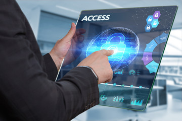 Business, Technology, Internet and network concept. Business man