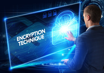 Business, Technology, Internet and network concept. Business man