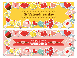 バレンタインと結婚式　バナーセット