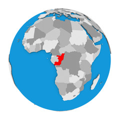 Fototapeta na wymiar Congo on globe