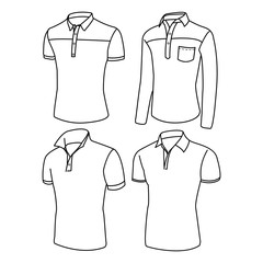 Vector men's polo t-shirts, Vector illustration, Clip art