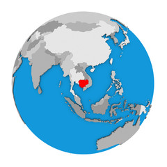 Cambodia on globe
