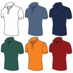 Vector men's clothes, Men's polo t-shirts vector illustration