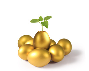 golden  easter egg isolated