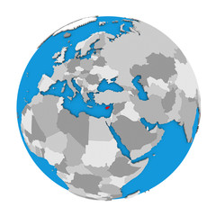 Cyprus on globe