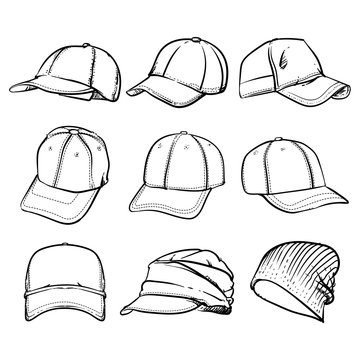 how to draw a baseball cap step by step