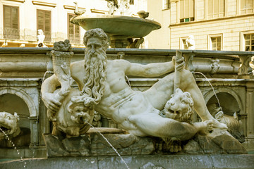 Palermo sculptural Fontain Pretoria, Sicily, Italy.