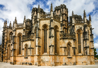 Fototapeta na wymiar Batalha Cathedral church building, Portugal