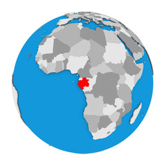 Fototapeta na wymiar Gabon on globe