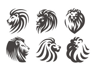Obraz premium Lion head logo - vector illustration, emblem design