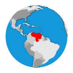 Venezuela on globe