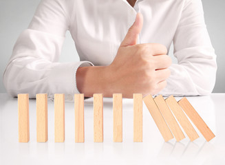 stop dominoes continuous toppled