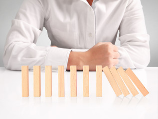 stop dominoes continuous toppled