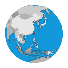 Naklejka premium Taiwan on globe