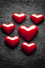 Obraz premium Valentine's Day hearts on a black background