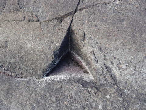 Triangle in stone, natural anomaly, geometric figure